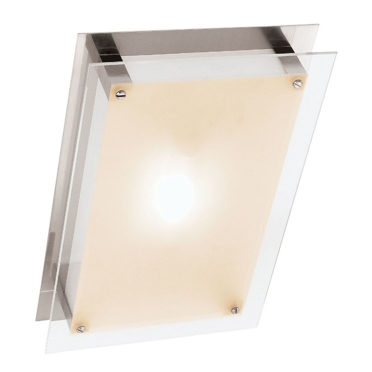 Foto para 150w Vision R7s J-118 Halogen Damp Location Brushed Steel Frosted Flush-Mount 10"x15.5"x3.25" (CAN 11.75"x6"x1.25")