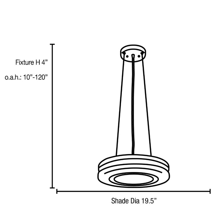 Foto para 180w (3 x 60) Altum E-26 A-19 Incandescent Damp Location Brushed Steel Opal Aircraft Cable Pendant 4"Ø19.5" (CAN 1"Ø5.75")