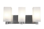 Picture of 180w (3 x 60) Archi E-26 A-19 Incandescent Damp Location Brushed Steel Opal Wall & Vanity (CAN 1.4"x4.75"x0.9")