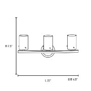 Picture of 180w (3 x 60) Classical G9 G9 Halogen Dry Location Chrome Amber Wall & Vanity