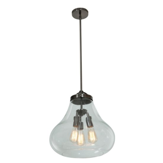 Foto para 180w (3 x 60) Flux E-26 ST-18 Incandescent Dry Location Antique Nickle Clear Vintage Lamped Pendant (CAN 0.75"Ø4.75")