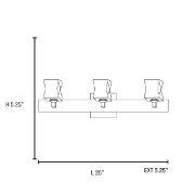 Picture of 180w (3 x 60) Glas_e G9 G9 Halogen Damp Location FCL Crystal Chrome Wall/Vanity 25"x5.25" (CAN 23.6"x1.5"x1")