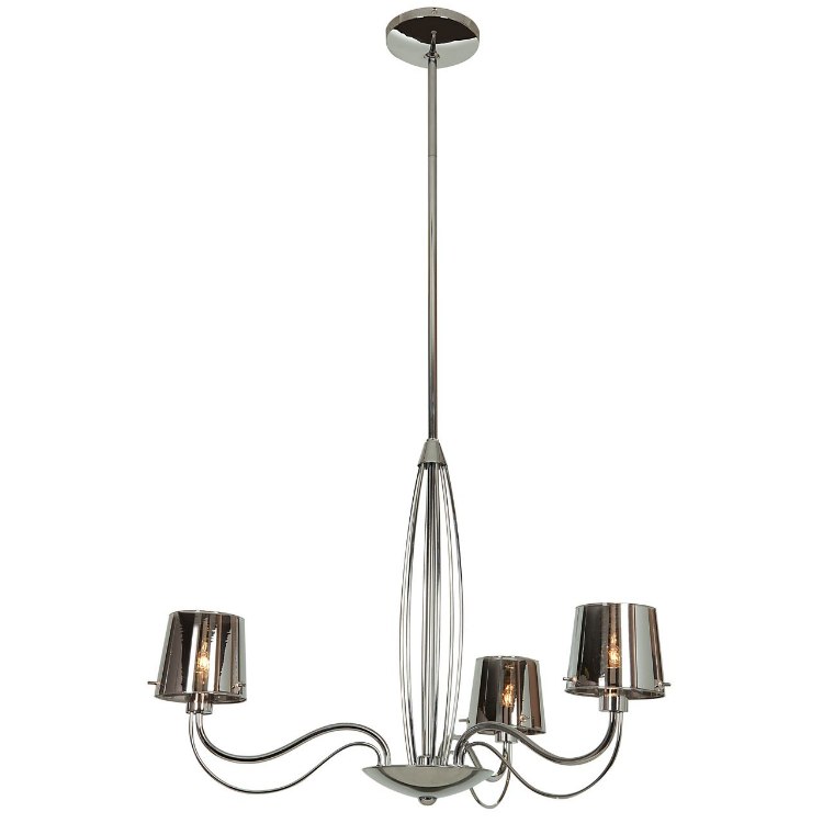 Foto para 180w (3 x 60) Milano G9 G9 Halogen Dry Location Chromed Glass Chandelier (CAN 0.9"Ø5")