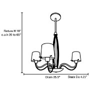 Picture of 180w (3 x 60) Milano G9 G9 Halogen Dry Location Chromed Glass Chandelier (CAN 0.9"Ø5")