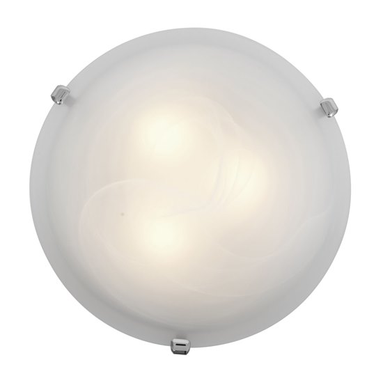 Picture of 180w (3 x 60) Mona E-26 A-19 Incandescent Dry Location Chrome Alabaster Flush-Mount (CAN Ø13.75")