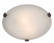 Picture of 180w (3 x 60) Mona E-26 A-19 Incandescent Dry Location Rust Alabaster Flush-Mount (CAN Ø13.75")