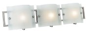 Picture of 180w (3 x 60) Nara E-12 B-10 Incandescent Damp Location Brushed Steel Checkered Frosted Wall & Vanity (CAN 8.25"x4.5"x0.75")