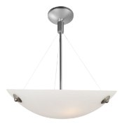Picture of 180w (3 x 60) Noya E-26 A-19 Incandescent Dry Location Brushed Steel White Cable Semi-Flush (CAN 1.5"Ø5.2")