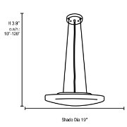 Foto para 180w (3 x 60) Orion E-26 A-19 Incandescent Damp Location Brushed Steel Opal Aircraft Cable Pendant (CAN Ø5.8")