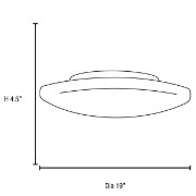 Picture of 180w (3 x 60) Orion E-26 A-19 Incandescent Damp Location White Opal Flush-Mount 4.5"Ø19" (CAN 1"Ø11.1")