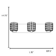 Picture of 180w (3 x 60) Prizm G9 G9 Halogen Damp Location Chrome Clear Crystal 3Lt Vanity (CAN 20"x4.75"x0.75")