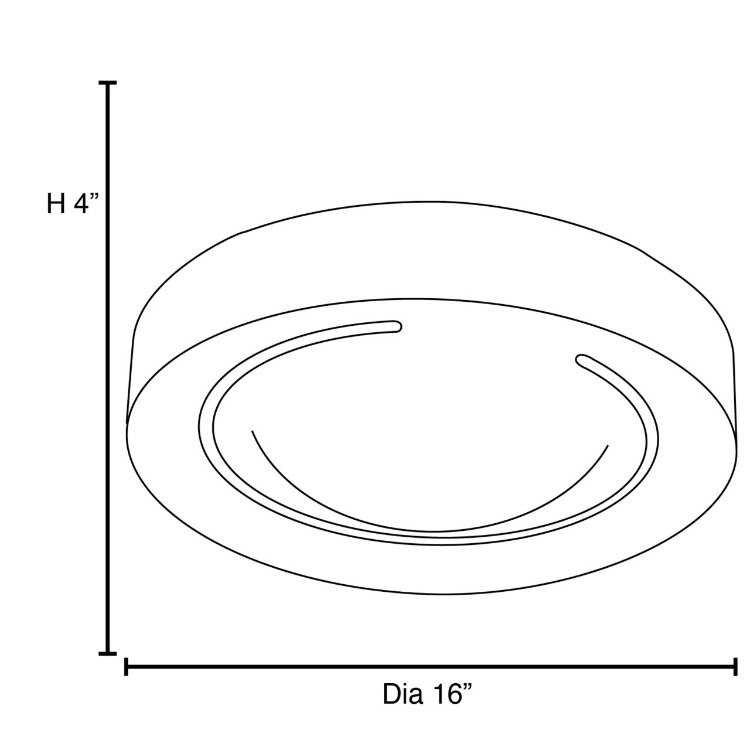 Foto para 180w (3 x 60) Splash E-26 A-19 Incandescent Damp Location Chrome Opal Glass Flushmount 4"Ø16" (CAN 1"Ø11")
