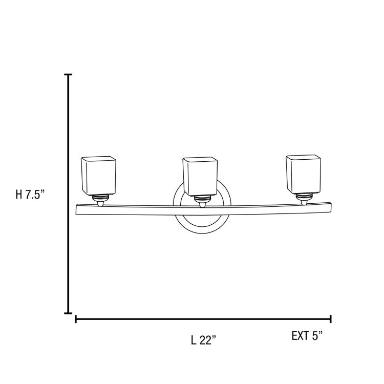 Foto para 180w (3 x 60) Sydney G9 G9 Halogen Dry Location Chrome Opal Wall & Vanity 22"x7.5"