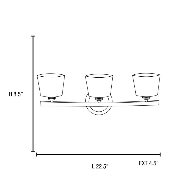 Foto para 180w (3 x 60) Sydney G9 G9 Halogen Dry Location Chrome Opal Wall & Vanity 22.5"x8.5"