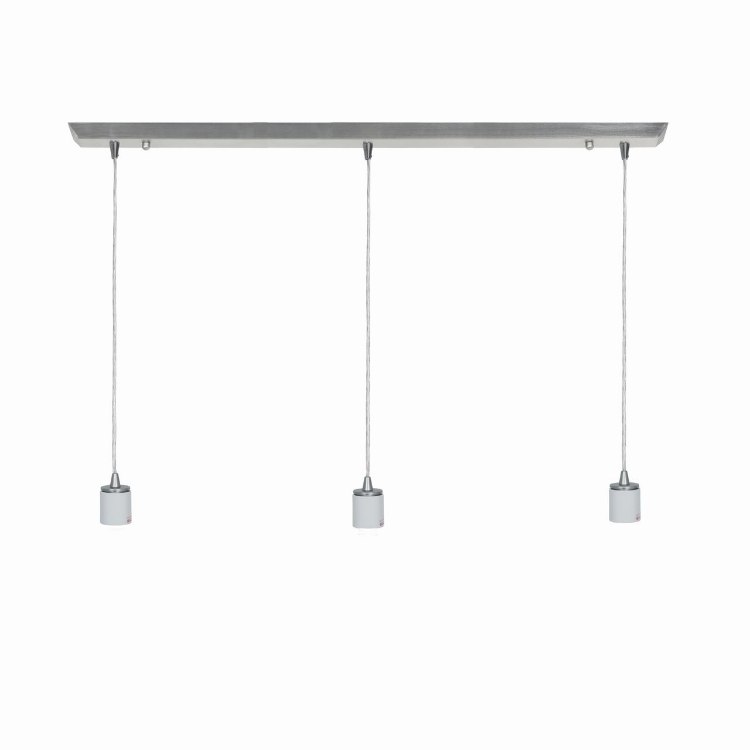 Foto para 180w (3 x 60) Trinity E-26 A-19 Incandescent Dry Location Brushed Steel Bar Pendant Assembly (CAN 4.5")