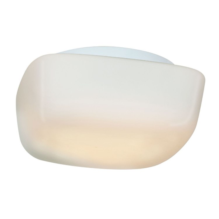 Foto para 180w (3 x 60) Vega E-26 A-19 Incandescent Damp Location White Opal Flush-Mount