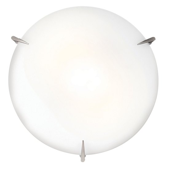 Picture of 180w (3 x 60) Zenon E-26 A-19 Incandescent Damp Location Brushed Steel Opal Flush-Mount