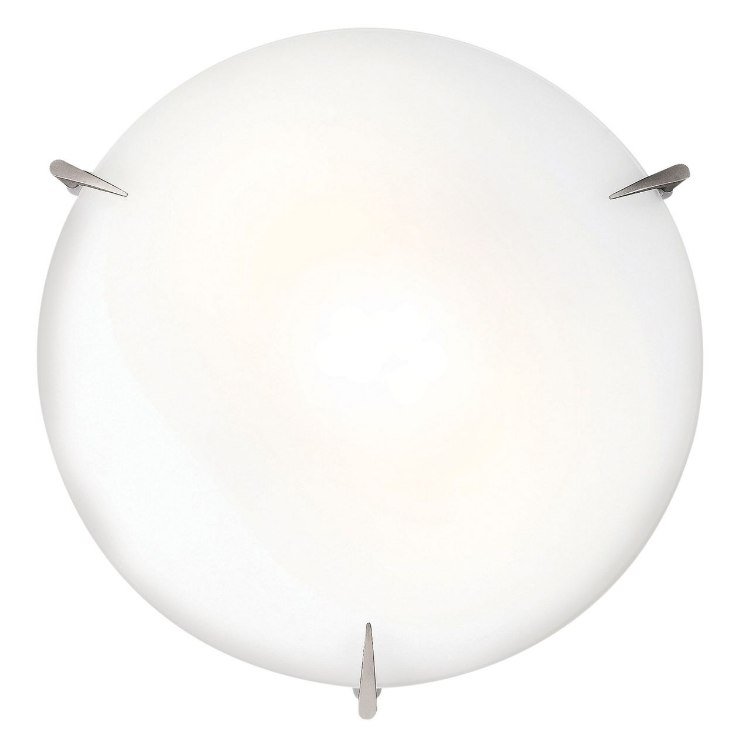 Foto para 180w (3 x 60) Zenon E-26 A-19 Incandescent Damp Location Brushed Steel Opal Flush-Mount