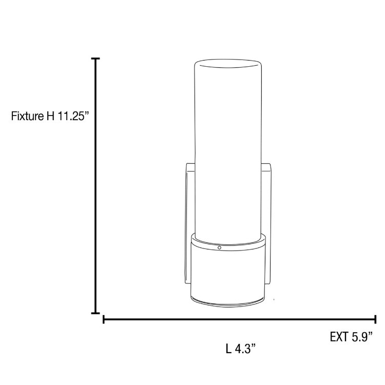 Foto para 18w Aqueous 2G11 FT18DL Fluorescent Damp Location Brushed Steel Opal Wall Fixture (CAN 5.9"x4.25"x0.75")