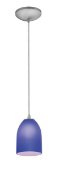 Picture of 18w Bordeaux Glass Pendant GU-24 Spiral Fluorescent Dry Location Brushed Steel Cobalt Glass 7.5"Ø5.25" (CAN 1.25"Ø5.25")