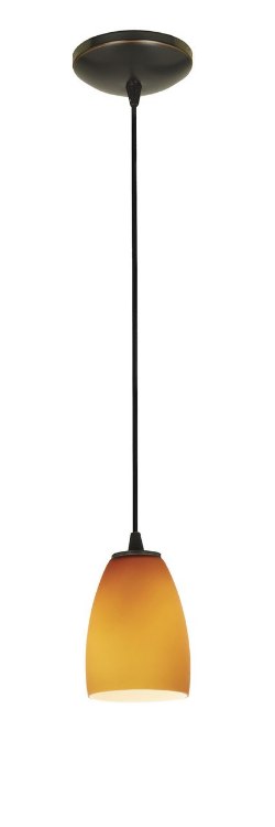 Foto para 18w Chianti Glass Pendant GU-24 Spiral Fluorescent Dry Location Oil Rubbed Bronze Purple Cloud Glass 7.25"Ø4.75" (CAN 1.25"Ø5.25")