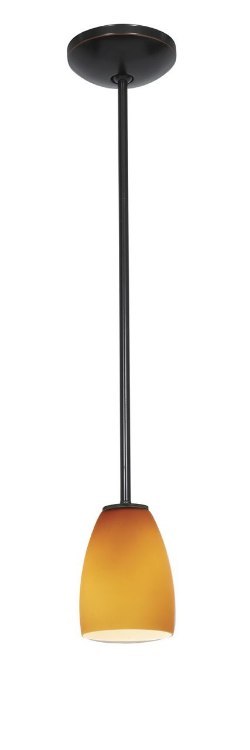 Foto para 18w Chianti Glass Pendant GU-24 Spiral Fluorescent Dry Location Oil Rubbed Bronze Purple Cloud Glass 7.25"Ø4.75" (CAN 1.25"Ø5.25")