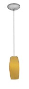Picture of 18w Cognac Glass Pendant GU-24 Spiral Fluorescent Dry Location Brushed Steel Amber Glass 10.25"Ø4.75" (CAN 1.25"Ø5.25")