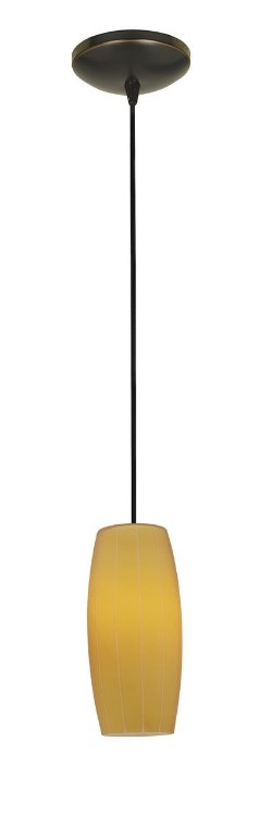 Foto para 18w Cognac Glass Pendant GU-24 Spiral Fluorescent Dry Location Oil Rubbed Bronze Amber Glass 10.25"Ø4.75" (CAN 1.25"Ø5.25")