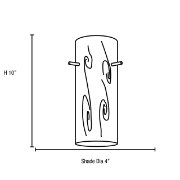 Foto para 18w Cylinder Glass Pendant GU-24 Spiral Fluorescent Dry Location Brushed Steel Opal Glass 10"Ø4" (CAN 1.25"Ø5.25")