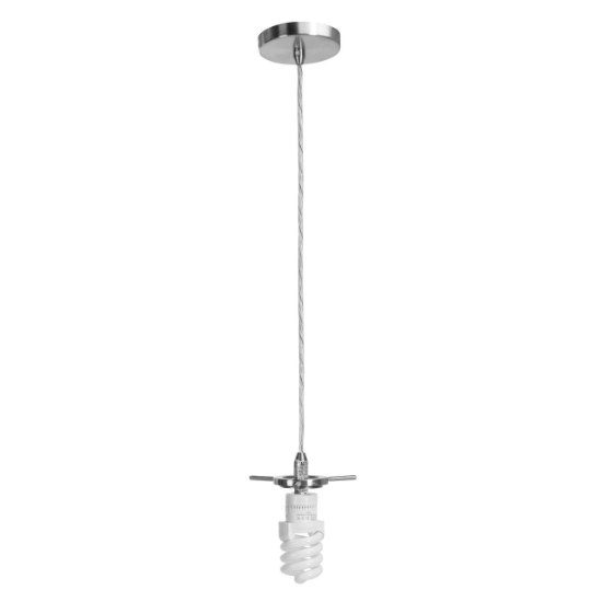 Foto para 18w Flora GU-24 Spiral Fluorescent Dry Location Brushed Steel Pendant Rod Assembly (CAN 1.25"Ø5.25")