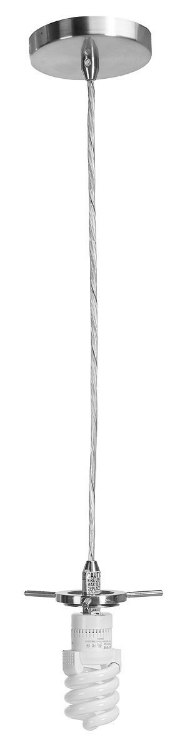 Foto para 18w Flora GU-24 Spiral Fluorescent Dry Location Brushed Steel Pendant Rod Assembly (CAN 1.25"Ø5.25")