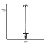 Picture of 18w Flora GU-24 Spiral Fluorescent Dry Location Brushed Steel Pendant Rod Assembly (CAN 1.25"Ø5.25")