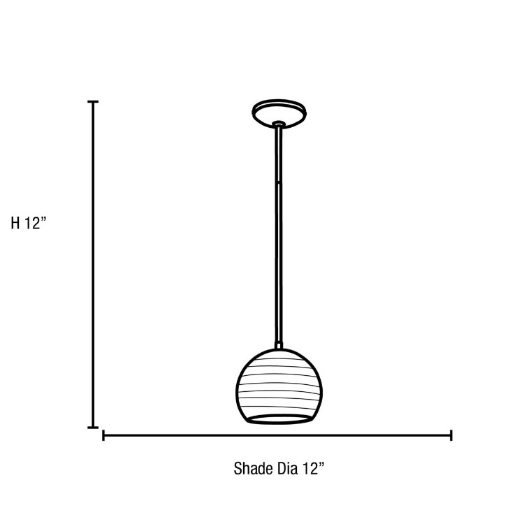 Foto para 18w L Japanese Lantern Glass Pendant GU-24 Spiral Fluorescent Dry Location Brushed Steel White Lined Glass 12"Ø12" (CAN 1.25"Ø5.25")