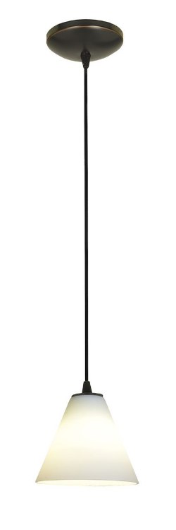 Foto para 18w Martini Glass Pendant GU-24 Spiral Fluorescent Dry Location Oil Rubbed Bronze White Glass 6"Ø7" (CAN 1.25"Ø5.25")