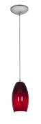 Picture of 18w Merlot Glass Pendant GU-24 Spiral Fluorescent Dry Location Brushed Steel Red Sky Glass 8"Ø3.5" (CAN 1.25"Ø5.25")