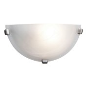 Picture of 18w Mona GU-24 Spiral Fluorescent Dry Location Brushed Steel Alabaster Wall Sconce (CAN 9.6"x4.75"x0.9")