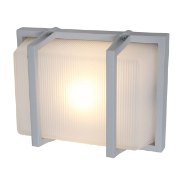 Foto para 18w Neptune GU-24 Spiral Fluorescent Satin Ribbed Frosted Marine Grade Wet Location Wall Fixture (CAN 7"x4.6")