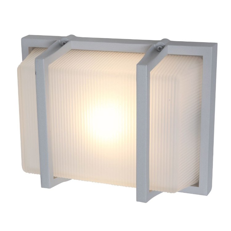 Foto para 18w Neptune GU-24 Spiral Fluorescent Satin Ribbed Frosted Marine Grade Wet Location Wall Fixture (CAN 7"x4.6")