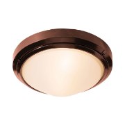 Picture of 18w Oceanus GU-24 Spiral Fluorescent Bronze Frosted Marine Grade Wet Location Ceiling or Wall Fixture (CAN 5"x4.6")
