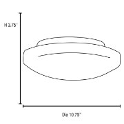 Picture of 18w Orion GU-24 Quad Fluorescent Damp Location White Opal Flush-Mount (CAN 1"Ø9.25")