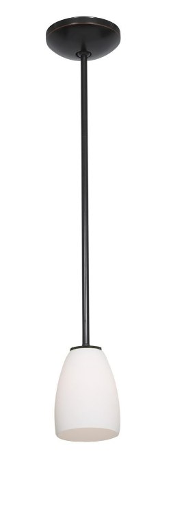 Foto para 18w Sherry Glass Pendant GU-24 Spiral Fluorescent Dry Location Oil Rubbed Bronze Opal Glass 6"Ø4.5" (CAN 1.25"Ø5.25")