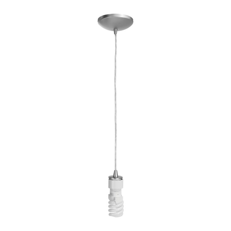 Foto para 18w Tali GU-24 Spiral Fluorescent Dry Location Brushed Steel Cord Pendant (CAN 1.25"Ø5.25")