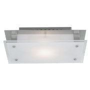 Picture of 18w Vision G24q-2 Quad Fluorescent Damp Location Brushed Steel Frosted Flush-Mount (CAN 7.9"x4.75"x1.25")