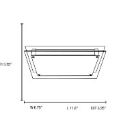 Picture of 18w Vision G24q-2 Quad Fluorescent Damp Location Brushed Steel Frosted Flush-Mount (CAN 7.9"x4.75"x1.25")