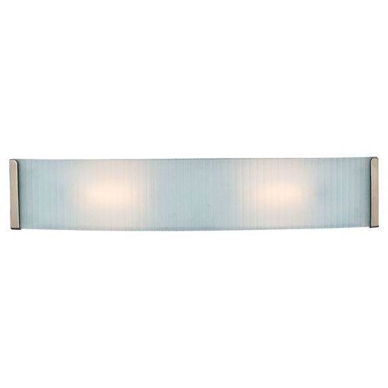 Picture of 200w (2 x 100) Helium R7s J-118 Halogen Damp Location Brushed Steel Checkered Frosted Wall & Vanity 24.5"x4.75" (CAN 23.5"x4.6"x0.6")