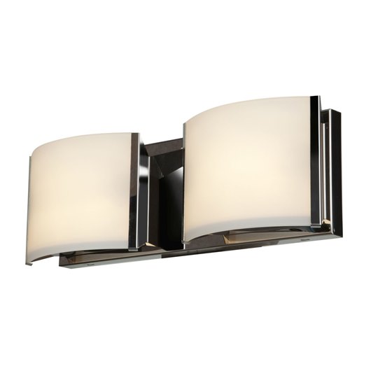 Picture of 200w (2 x 100) Nitro 2 R7s J-78 Halogen Damp Location Brushed Steel Opal 2Lt Vanity (CAN 15"x5.1"x0.9")