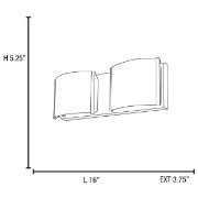 Picture of 200w (2 x 100) Nitro 2 R7s J-78 Halogen Damp Location Brushed Steel Opal 2Lt Vanity (CAN 15"x5.1"x0.9")