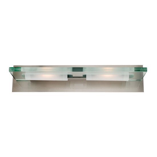 Picture of 200w (2 x 100) Phoebe R7s J-78 Halogen Damp Location Brushed Steel 12mm Clear Glass Wall & Vanity (CAN 22.25"x4.4"x0.75")