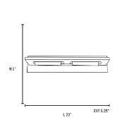 Picture of 200w (2 x 100) Phoebe R7s J-78 Halogen Damp Location Brushed Steel 12mm Clear Glass Wall & Vanity (CAN 22.25"x4.4"x0.75")