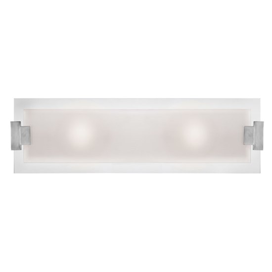 Picture of 200w (2 x 100) Plasma R7s J-118 Halogen Damp Location Brushed Steel Frosted Vanity & Wall Fixture (CAN 21"x4.5"x1.75")